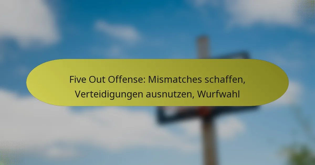 Five Out Offense: Mismatches schaffen, Verteidigungen ausnutzen, Wurfwahl
