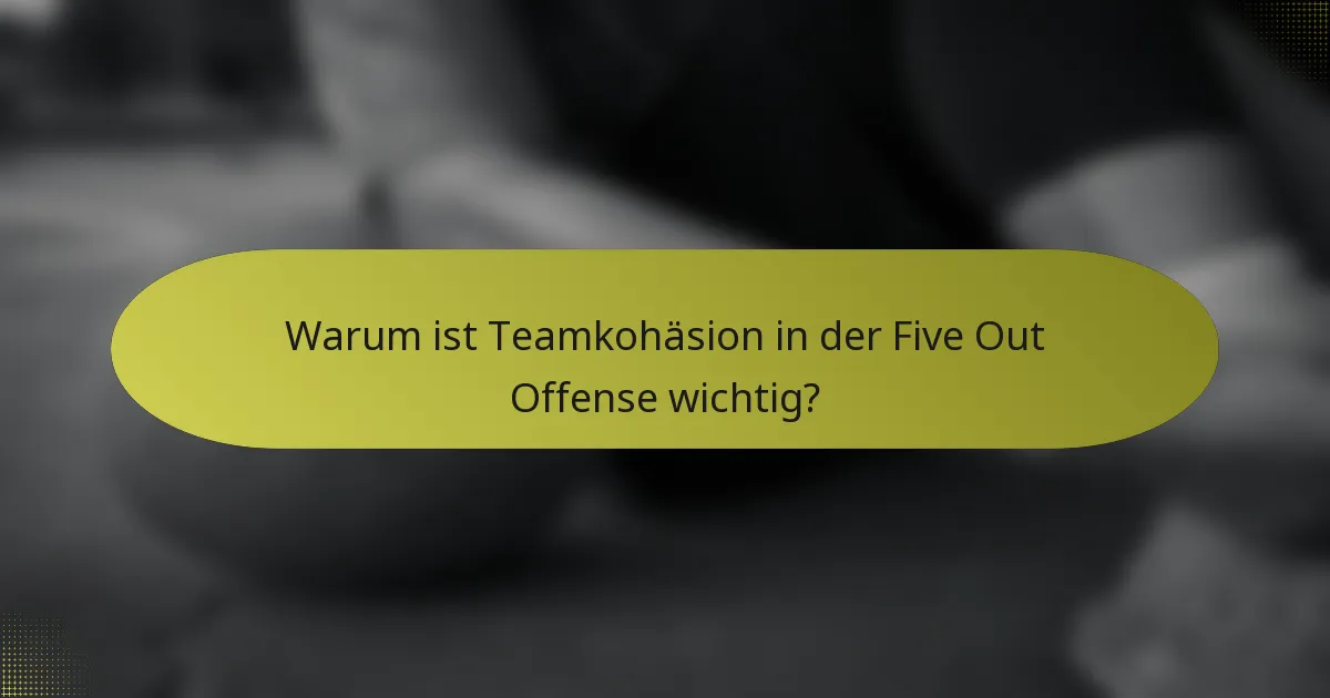 Warum ist Teamkohäsion in der Five Out Offense wichtig?